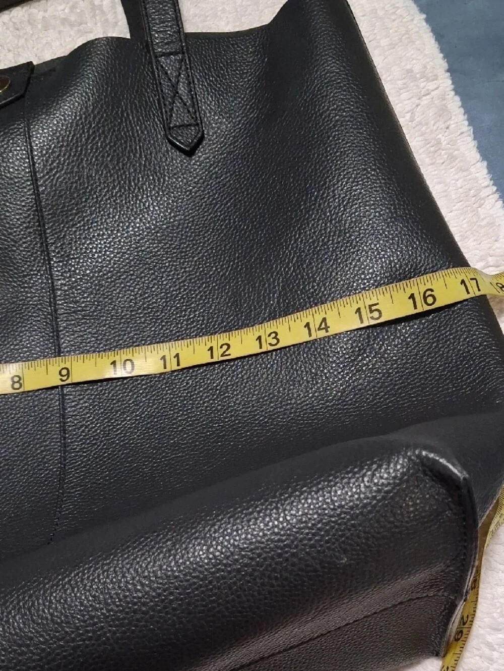 LOFT Black Pebbled Leather Tote